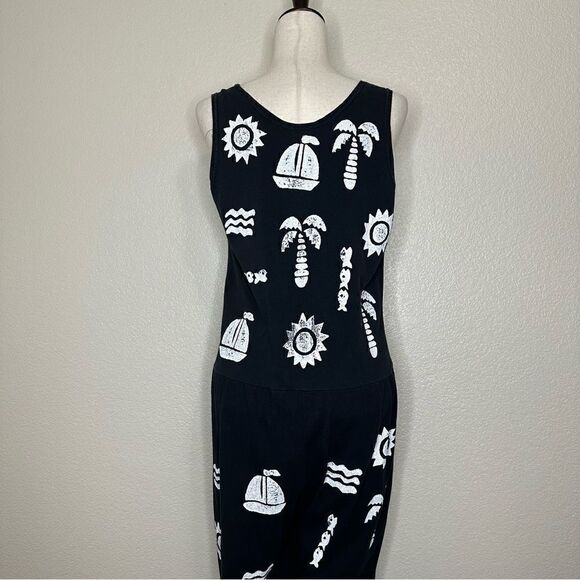 Natural Elements Black Tropical Sleeveless Jumpsuit - Picture 9 of 13